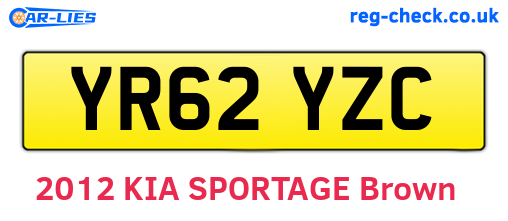 YR62YZC are the vehicle registration plates.