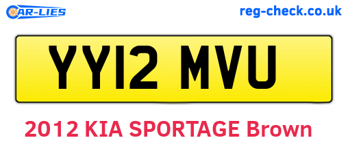 YY12MVU are the vehicle registration plates.