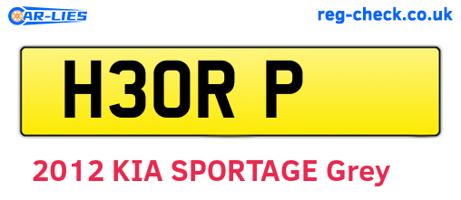 H3ORP are the vehicle registration plates.