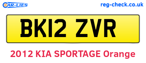 BK12ZVR are the vehicle registration plates.