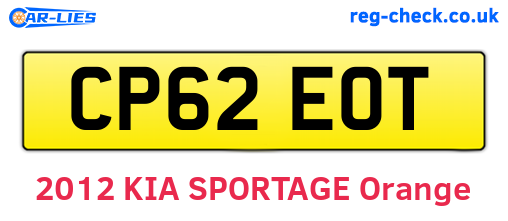 CP62EOT are the vehicle registration plates.