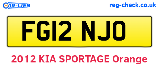 FG12NJO are the vehicle registration plates.