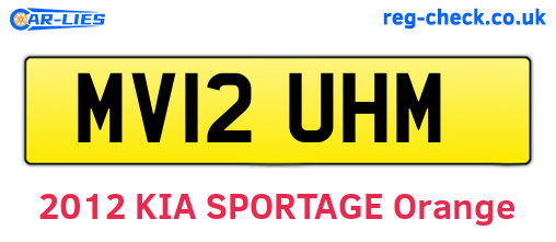 MV12UHM are the vehicle registration plates.