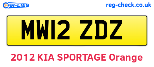 MW12ZDZ are the vehicle registration plates.
