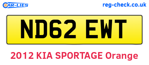 ND62EWT are the vehicle registration plates.