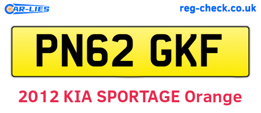 PN62GKF are the vehicle registration plates.