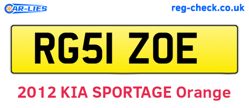 RG51ZOE are the vehicle registration plates.
