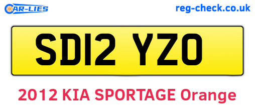 SD12YZO are the vehicle registration plates.