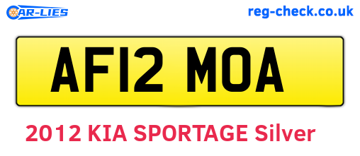 AF12MOA are the vehicle registration plates.