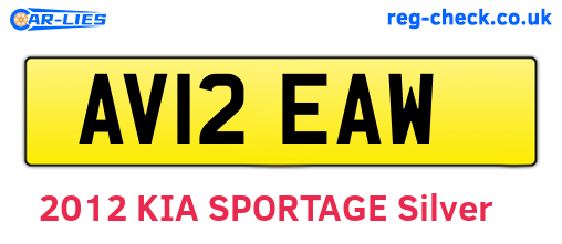 AV12EAW are the vehicle registration plates.