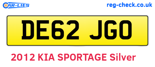 DE62JGO are the vehicle registration plates.