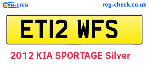 ET12WFS are the vehicle registration plates.