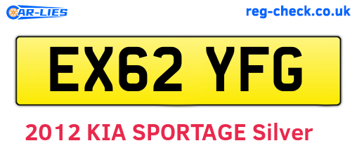 EX62YFG are the vehicle registration plates.