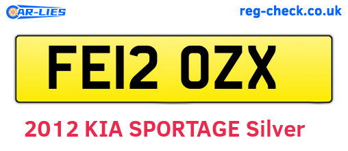 FE12OZX are the vehicle registration plates.