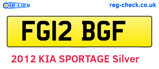 FG12BGF are the vehicle registration plates.
