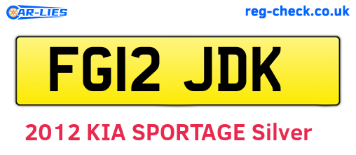 FG12JDK are the vehicle registration plates.