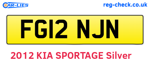 FG12NJN are the vehicle registration plates.