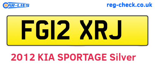 FG12XRJ are the vehicle registration plates.