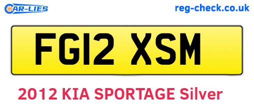 FG12XSM are the vehicle registration plates.