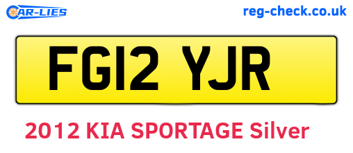 FG12YJR are the vehicle registration plates.