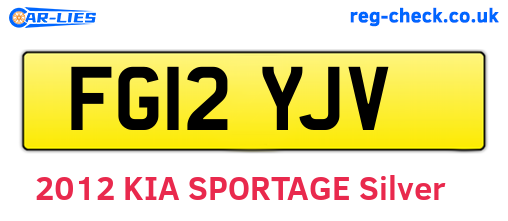 FG12YJV are the vehicle registration plates.