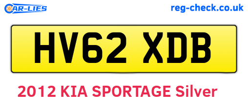 HV62XDB are the vehicle registration plates.
