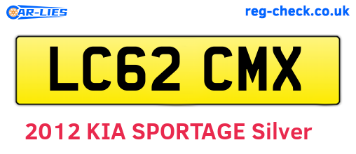 LC62CMX are the vehicle registration plates.