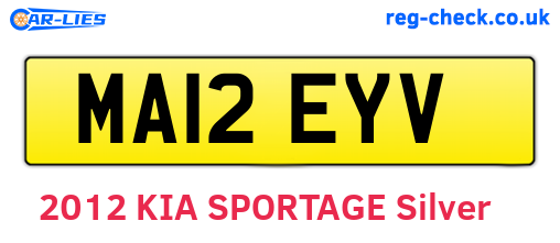MA12EYV are the vehicle registration plates.