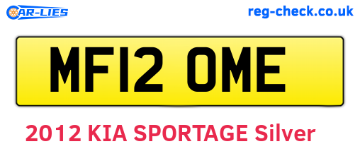 MF12OME are the vehicle registration plates.