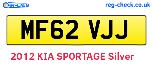 MF62VJJ are the vehicle registration plates.