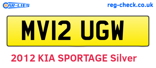 MV12UGW are the vehicle registration plates.