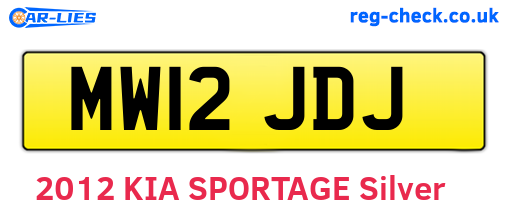 MW12JDJ are the vehicle registration plates.