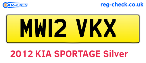 MW12VKX are the vehicle registration plates.
