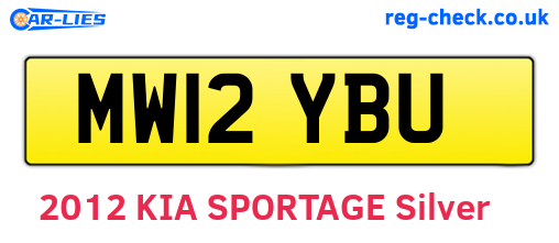 MW12YBU are the vehicle registration plates.