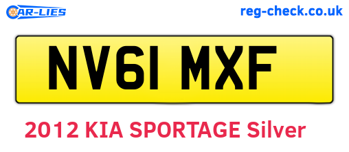 NV61MXF are the vehicle registration plates.