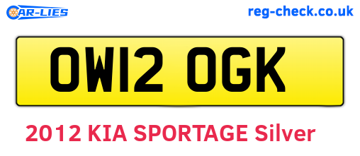 OW12OGK are the vehicle registration plates.
