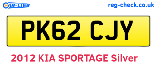PK62CJY are the vehicle registration plates.
