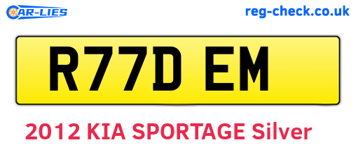 R77DEM are the vehicle registration plates.