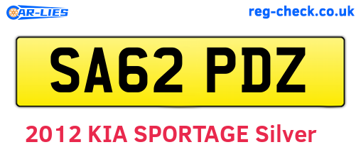 SA62PDZ are the vehicle registration plates.