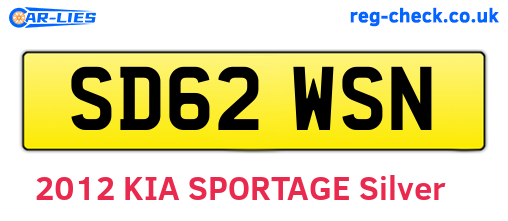SD62WSN are the vehicle registration plates.