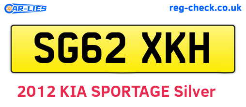 SG62XKH are the vehicle registration plates.