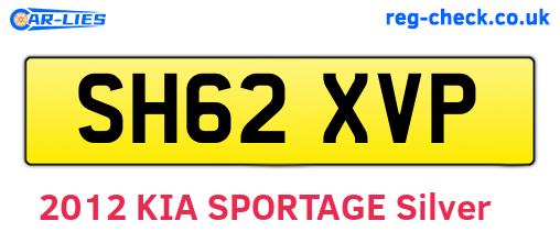 SH62XVP are the vehicle registration plates.