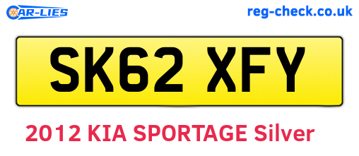 SK62XFY are the vehicle registration plates.