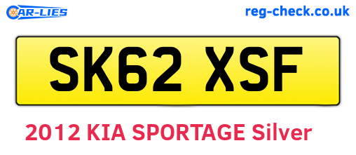 SK62XSF are the vehicle registration plates.