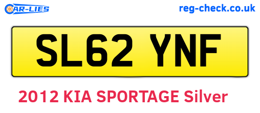 SL62YNF are the vehicle registration plates.