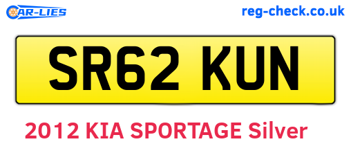 SR62KUN are the vehicle registration plates.