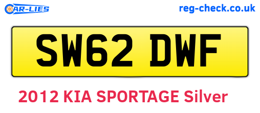 SW62DWF are the vehicle registration plates.