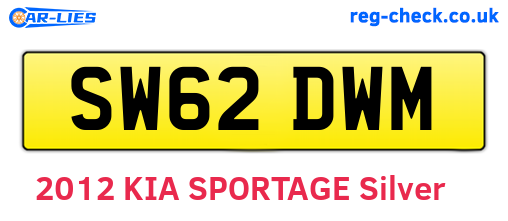 SW62DWM are the vehicle registration plates.