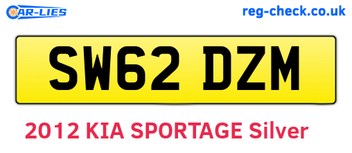 SW62DZM are the vehicle registration plates.