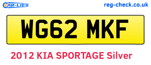 WG62MKF are the vehicle registration plates.